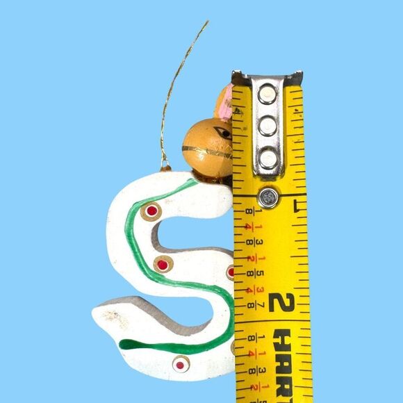 Vintage Wooden Christmas Ornaments Set 9 Hand-Painted Santa Snowman Soldier Joy - Picture 8 of 12